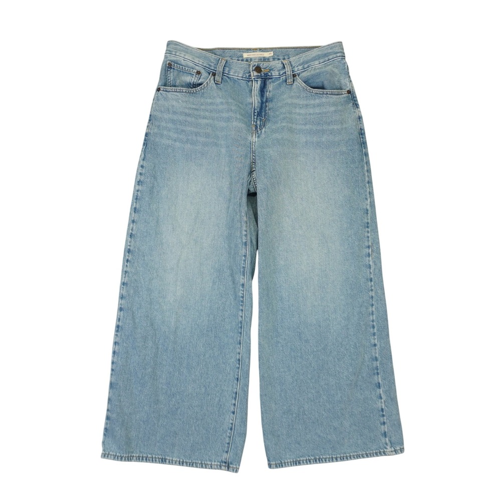 Levis Middy Wide Leg Ankle Jeans Women 29 Light Wash Denim Retro Casual
